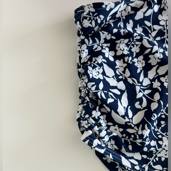 Albion RUCHED HIGH-WAISTED swim bottoms, Navy Ivy - Picture 7 of 7